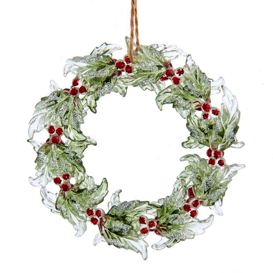 5.2"WREATH W/GLITTER ORNAMENT