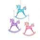 4.25"PLASTIC ROCKING HORSE ORNAMENT