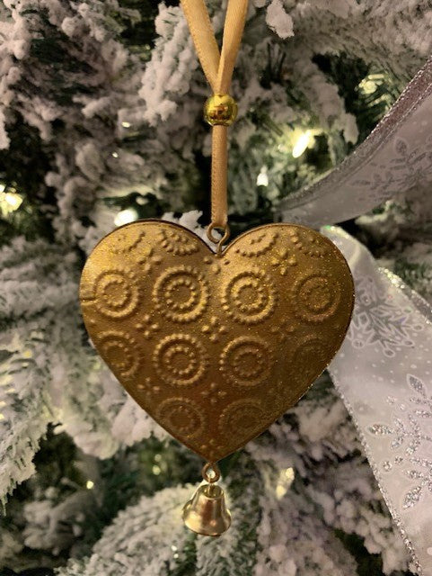 4" GOLD TREE/STAR/HEART ORNAMENT