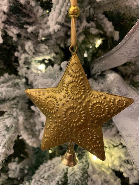 4" GOLD TREE/STAR/HEART ORNAMENT