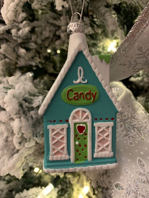 4" BLUE HOUSE ORNAMENT