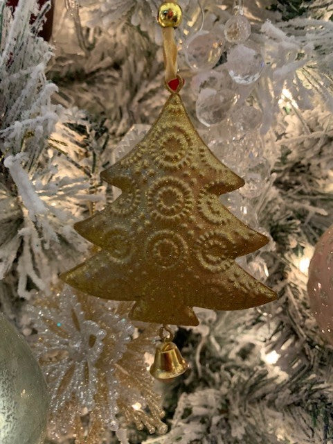 4" GOLD TREE/STAR/HEART ORNAMENT