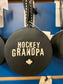 Hockey Grandpa Puck Ornament.