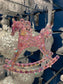 4.25"PLASTIC ROCKING HORSE ORNAMENT