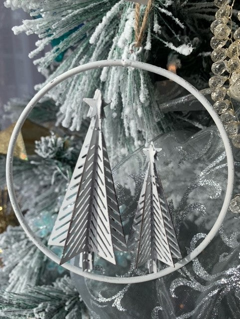 WHITE 3D TREES ORNAMENT