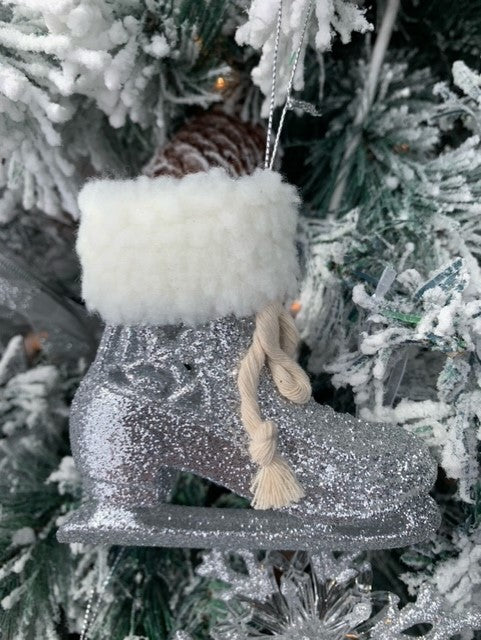 Silver Skate with Faux Fur Trim